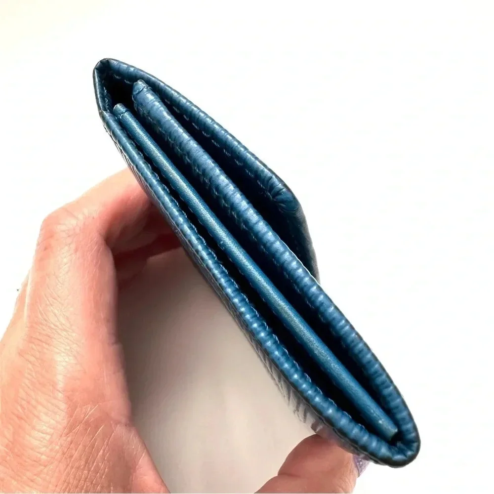 LV blue Epi Porte Minnaie Coin Wallet
